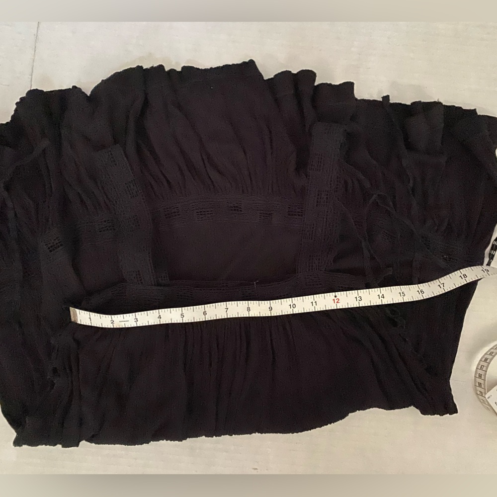 NWT Free People Crochet Ruffled Trapeze Mini Dress Black Size XS - Picture 6 of 15